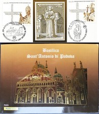 2 Briefmarken PAPST GIOVANNI Sant'Antonio Padua STAMPS Folder Limitierte Auflage