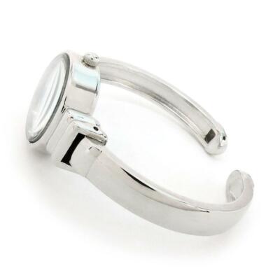 White Silver Metal Band Small Size Bangle Cuff Watch for Women | eBay