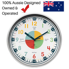 Kid's Teaching Clock. Learn to Tell Time. Educational Wall Clock for Children