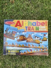 Sealed Melissa  Doug Alphabet Train Floor Puzzle Animals 28 Pcs 10 Ft Long