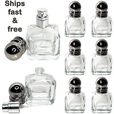 30ml 1oz empty shaker glass perfume spray bottles silver lids wholesale