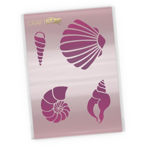 Sea Shell Stencils - 4 Different Shell Stencils On An A4 Sheet - Picture 7 of 7