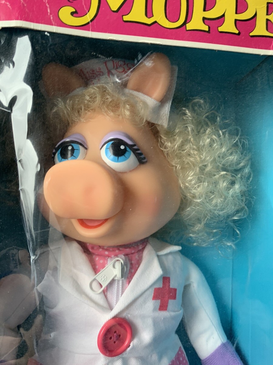 VTG Miss Piggy Nurse Stuffed Doll Jim Henson 16