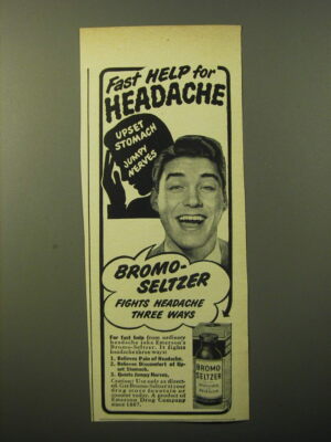 1949 Bromo-Seltzer Medicine Ad
