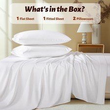 4 Piece White 100 Egyptian Cotton King Size Sheets Set 1000 Thread Count Luxury