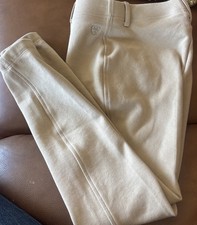 New Ariat Heritage Girls Youth Knit Knee Patch Pants Breeches Tan Size 16 No Tag