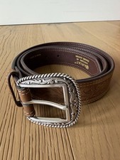 Ariat Limited Edition Western Genuine Leather Belt Size 40 Silver Buckle Mens