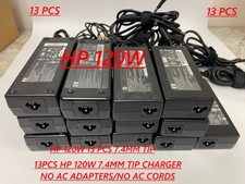 13 PCS ASSORTED LOT HP 120W 7.4MM TIP CHARGER NO AC ADAPTERS/NO AC CABLE
