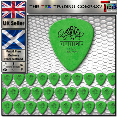 50 x Dunlop Tortex Standard Gitarren-Plektren - Gitarrenplektrum - grün 0,88 mm - 50er-Packung