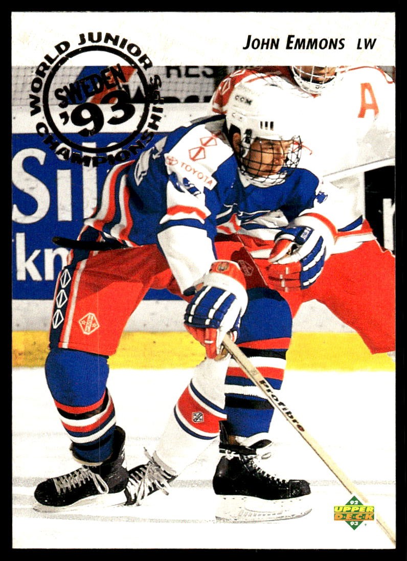 1992-93 Upper Deck #608 John Emmons USA Rookie Hockey Card