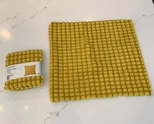 Ikea SVARTPOPPEL Set of 2 Pillow Cushion Cover 20" x 20" Tactile Pattern Yellow