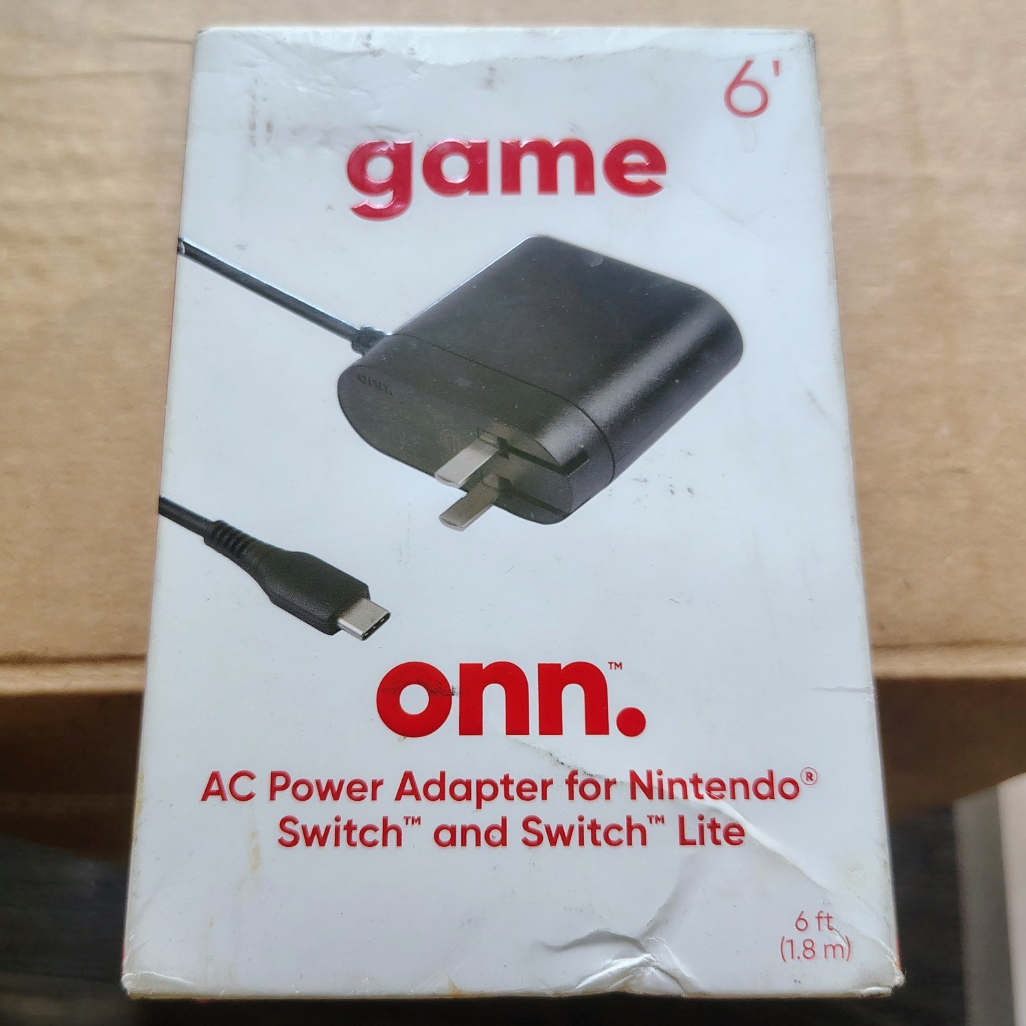 onn. USB-C AC Power Adapter 6 ft Black for Nintendo Switch/Switch Lite, Charge