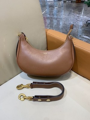 AUTH Celine Ava Tan Smooth Calfskin Leather Hobo Shoulder Bag
