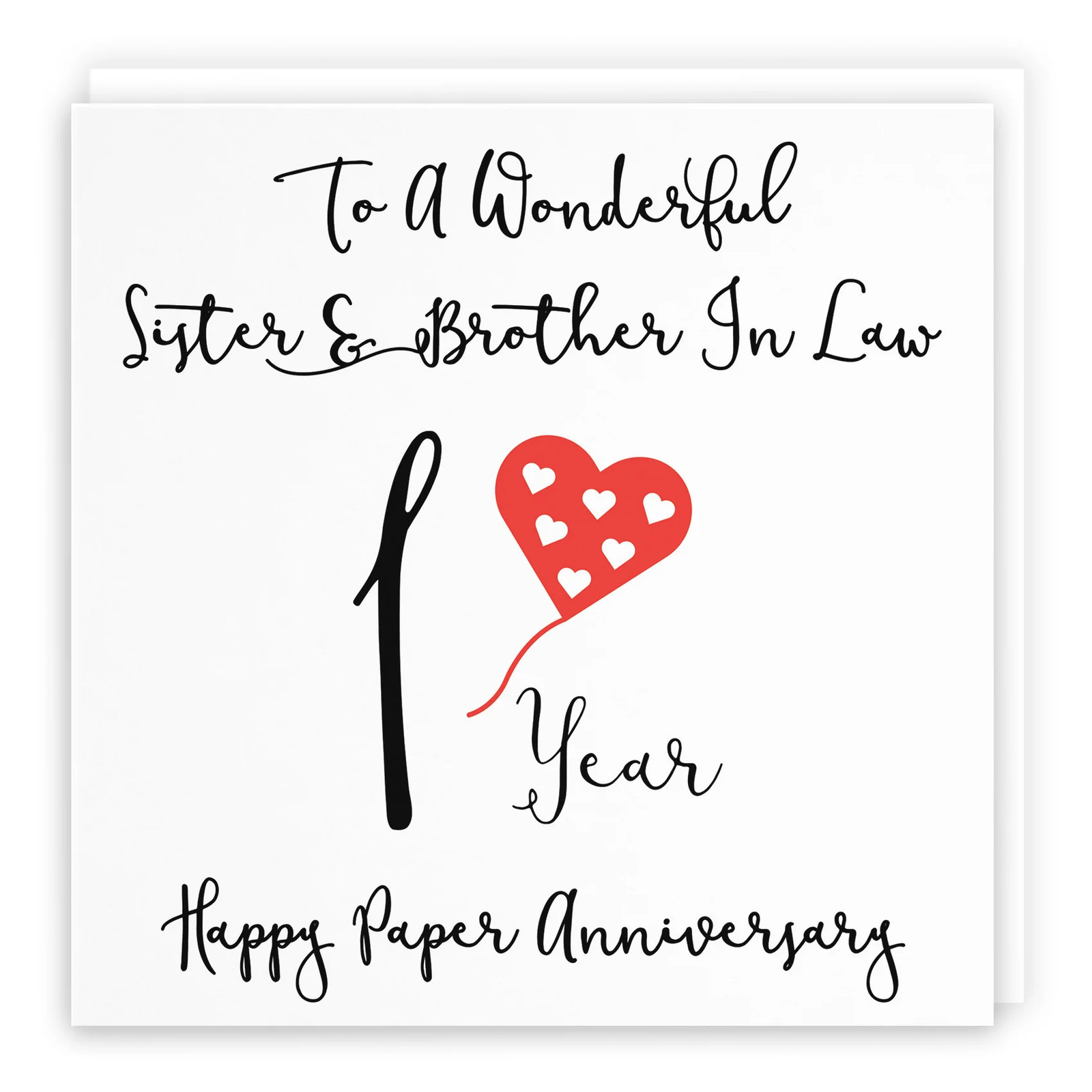 1st Sister And Brother In Law Anniversary Card Love Heart