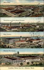Detroit Michigan Cadillac Motor Car Co Factories c1900-20s Vintage Postcard