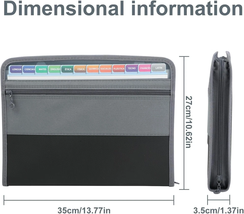 Cartella Portadocumenti A4 - Raccoglitore Documenti Impermeabile - Fisarmonica E - Immagine 2 di 4