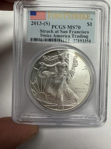 2013 (S) Silver Am Eagle $1 - PCGS MS70 - Struck at San Francisco-First Strike