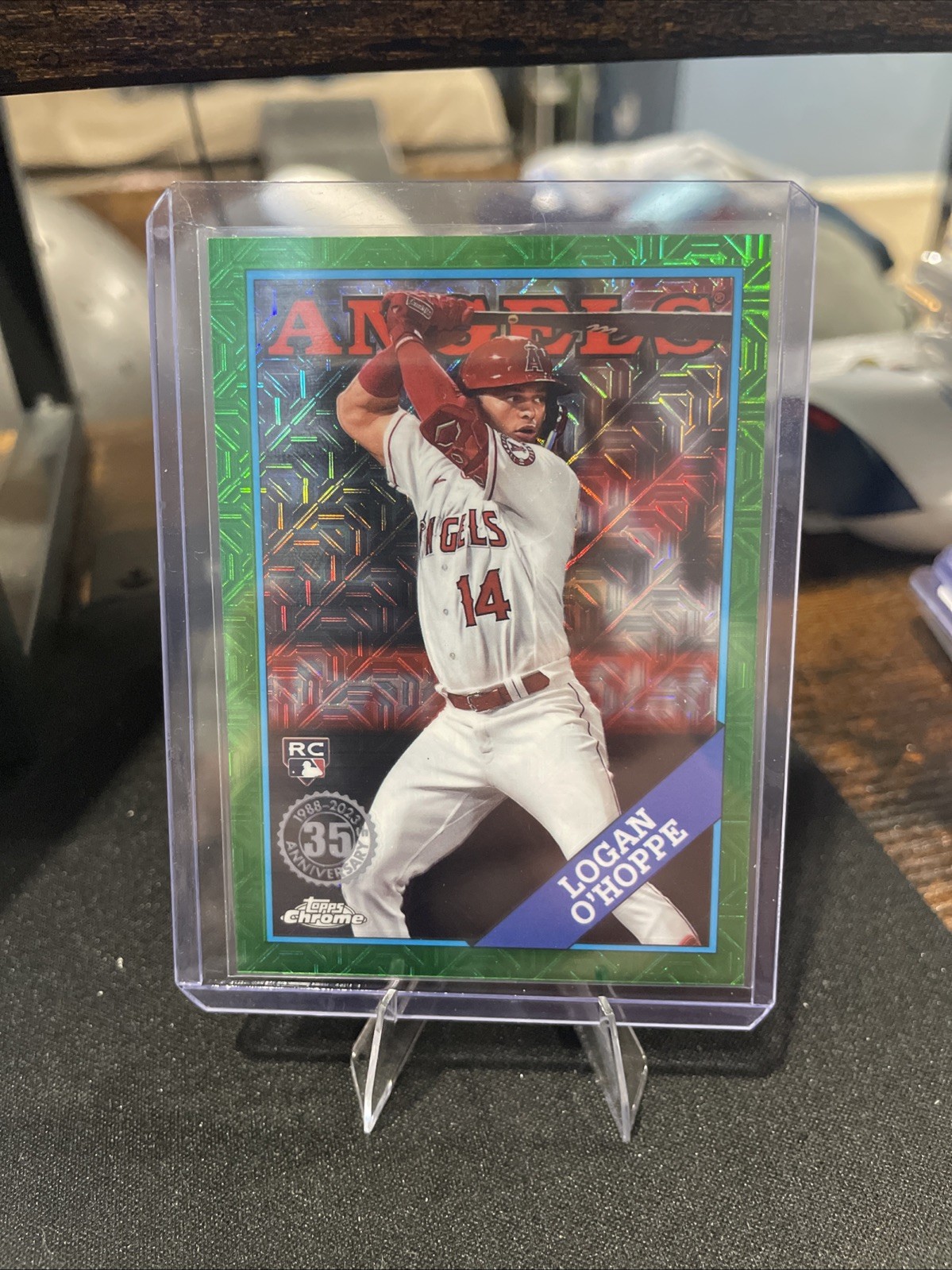 2023 Topps Series 2  Chrome Green Mojo Logan O'Hoppe #2T88C-36 (RC) /99