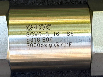 S LOK SCV6-S-16T-S6 / 1'' Check Valve, 316 Stainless 2000psig HanSun  (NEW)