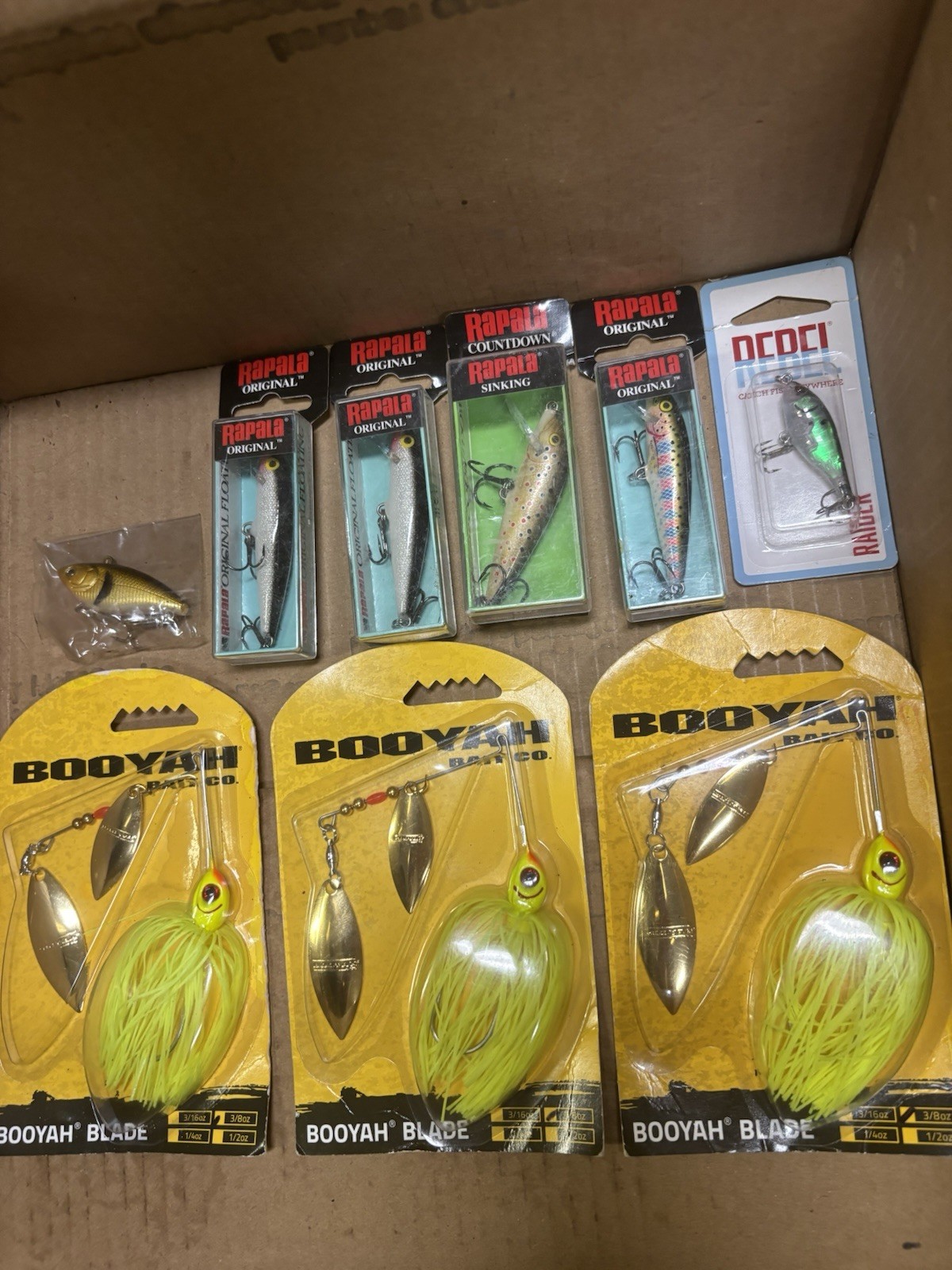 Lot Of 9 New Rapala/Rebel/Booyah Spinning, Floating & Sinking Bass Fishing Lures - Image 1