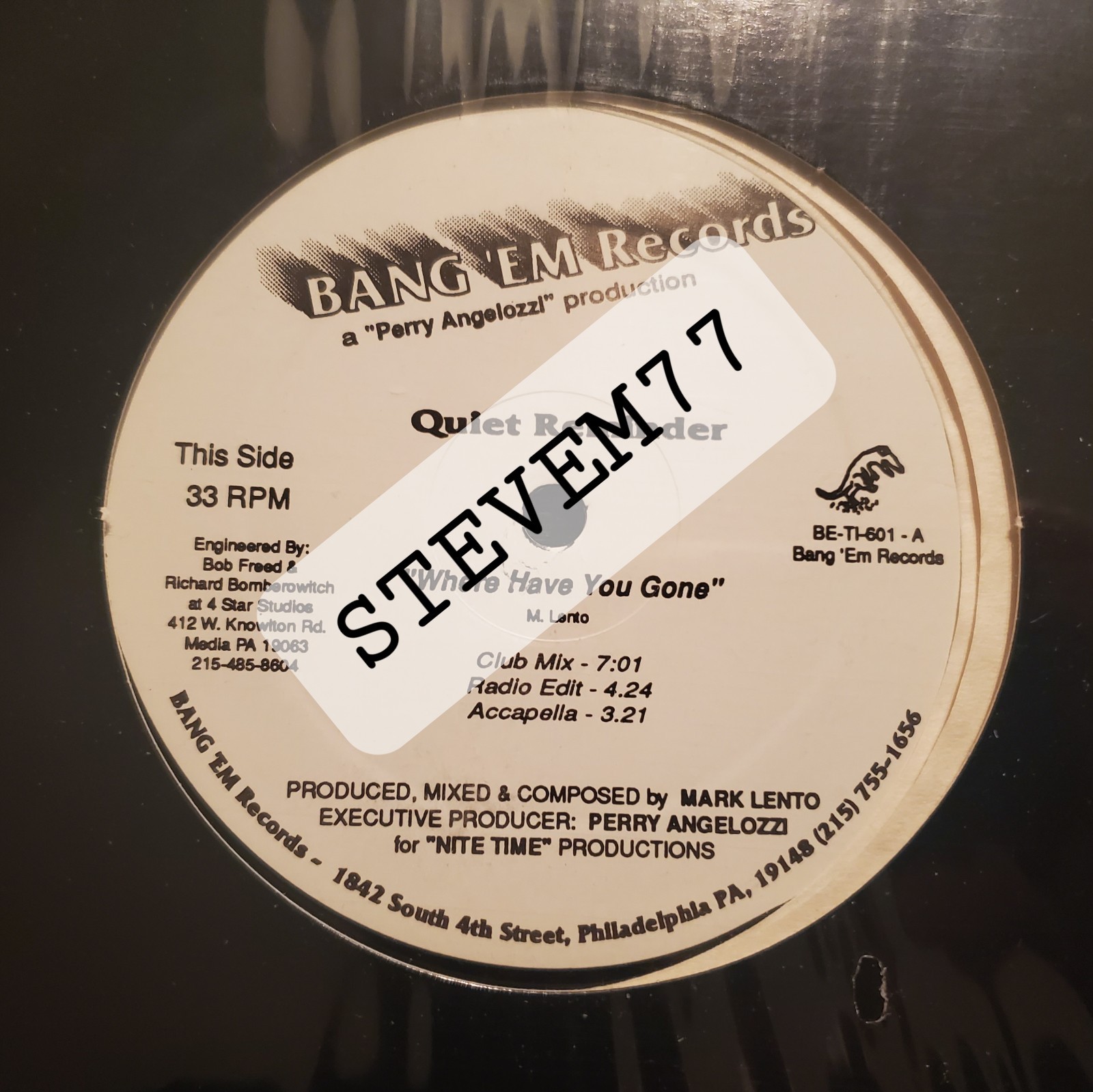 SUPER RARE QUIET REMINDER / WHERE HAVE YOU GONE 12" FREESTYLE