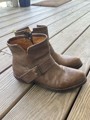 Fiorentini + Baker Eternity Eli Brown Leather Biker Ankle Boots Zip 37.5 US 7.5
