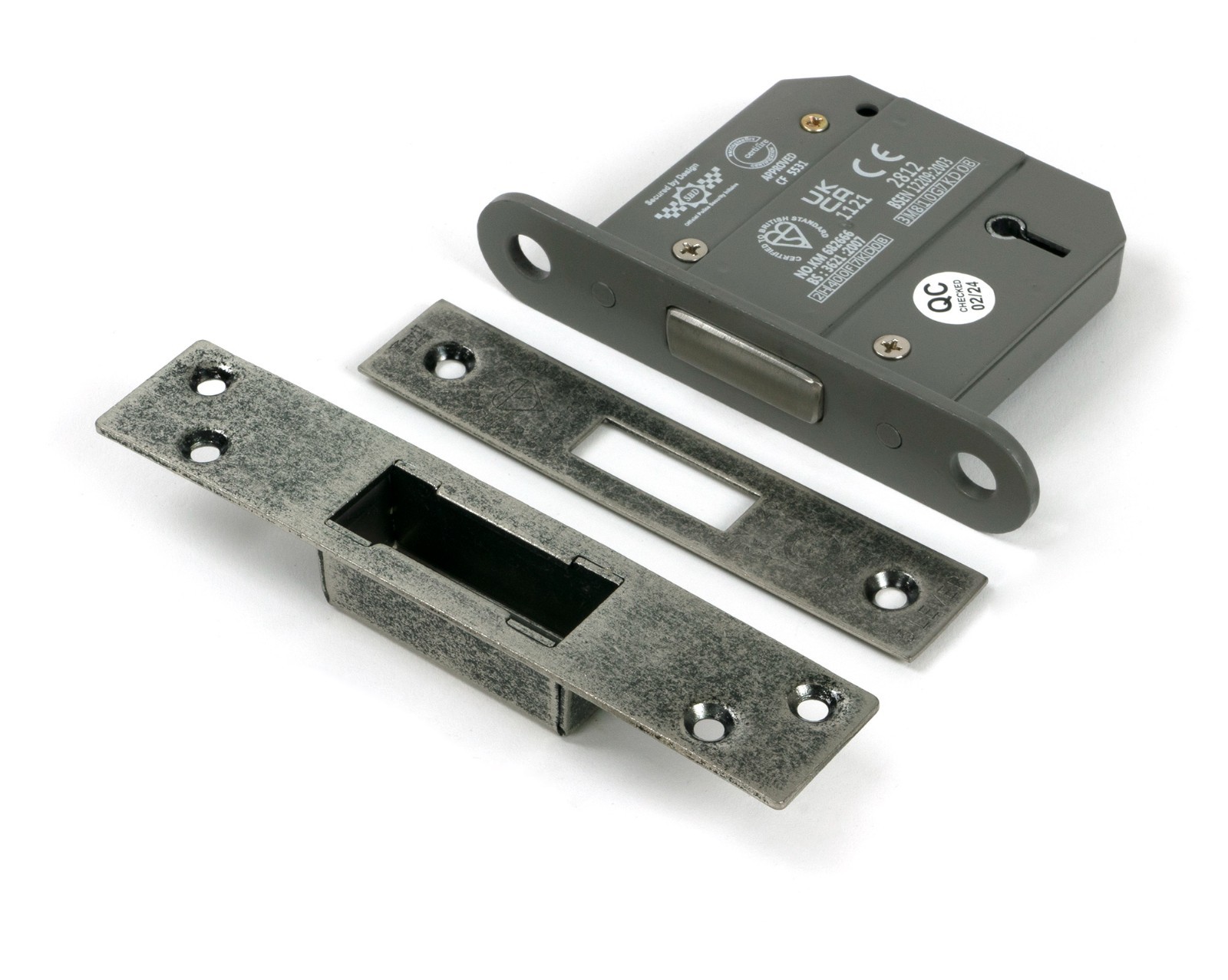 From The Anvil 51436 Pewter 3"" 5 Lever BS Dead Lock KA