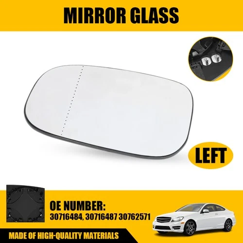 OE 30762571 Left Side Heated Mirror Glass for Volvo C30 C70 S40 S60 V50 V70
