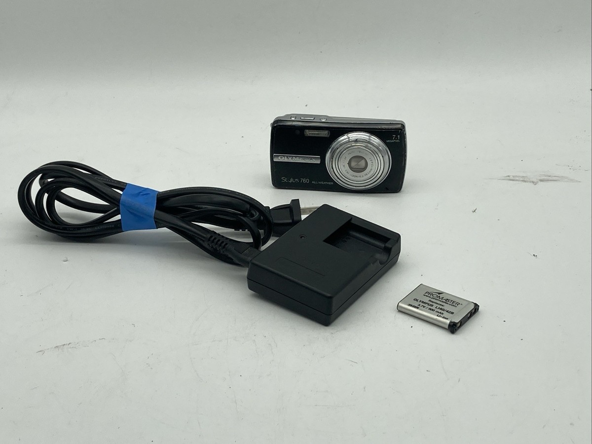 Olympus Stylus 760 7.1MP Digital Camera - Black Tested Works
