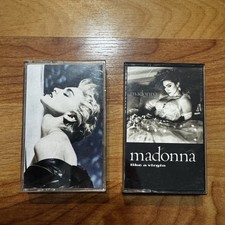 2 Vtg Madonna Cassettes Tapes - Like a Virgin Sire/Warner 4-25157   True Blue