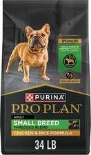 Purina Pro Plan Shredded Blend Small Breed Chicken & Rice Dry Dog Food, 34 lb