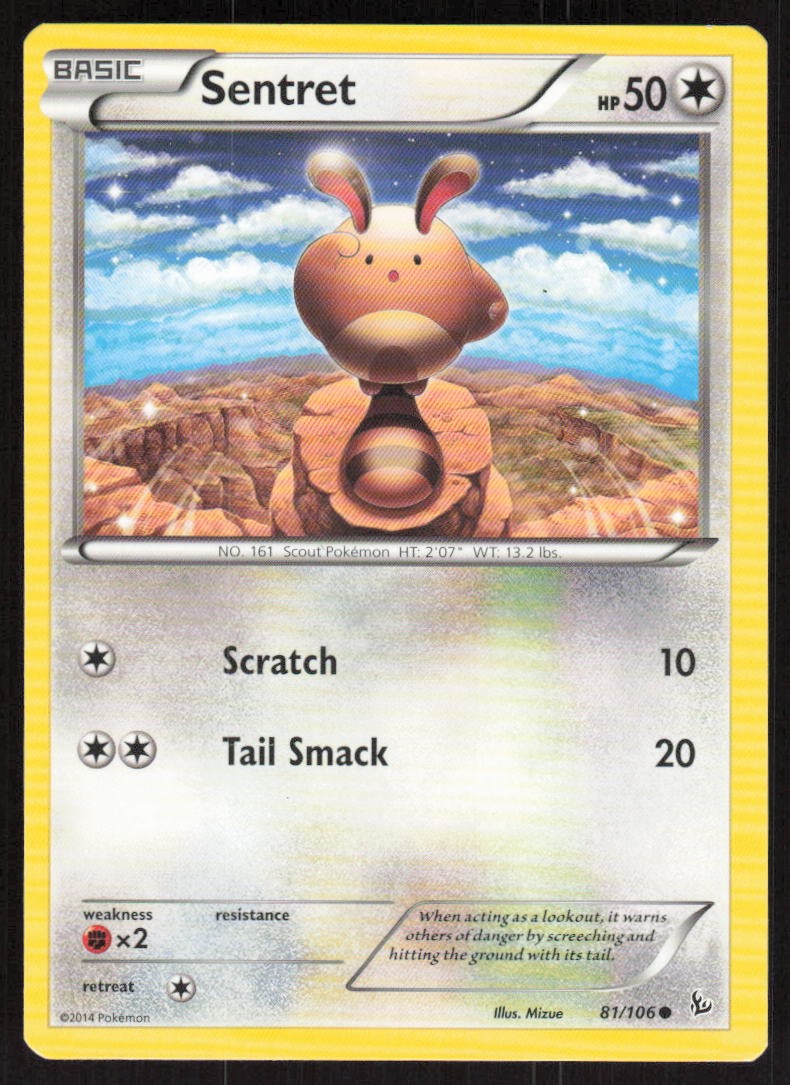 Sentret 81/106 Common Flashfire Pokemon Lightly Played