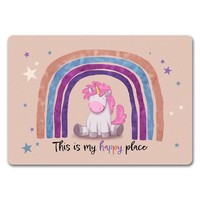 This Is My Happy Place FußMatte In 35X50 Cm Ohne Rand Mit Niedlichem Einhorn