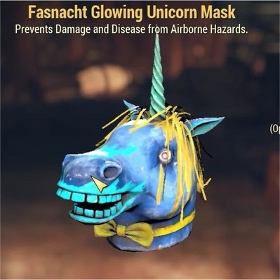 Fallout 76 ps4/5 Fasnacht Glowing Unicorn Mask