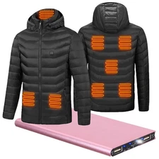 Heated Jacket 8 Heating Zones & Battery Pack Electric Heating Coat for Men Women