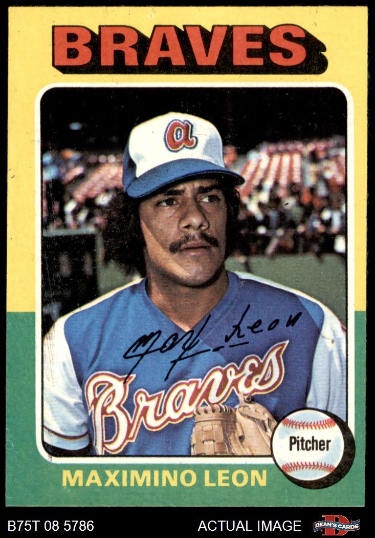 1975 Topps #442 Maximino Leon Braves Rookie Card 7 NM Condition  