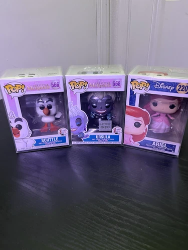 Funko Pop The Little Mermaid Lot Of 3 Ursula , Scuttle And Ariel