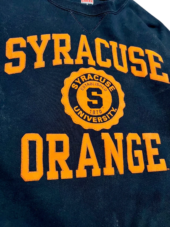Sudadera Unisex Grande Syracuse Universidad Naranja Bordada Cuello Redondo Foto 4 de 4