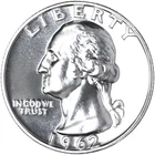 1962 Proof Washington Quarter ~ GEM PF UNC ~ 90% Silver ~ 1c START