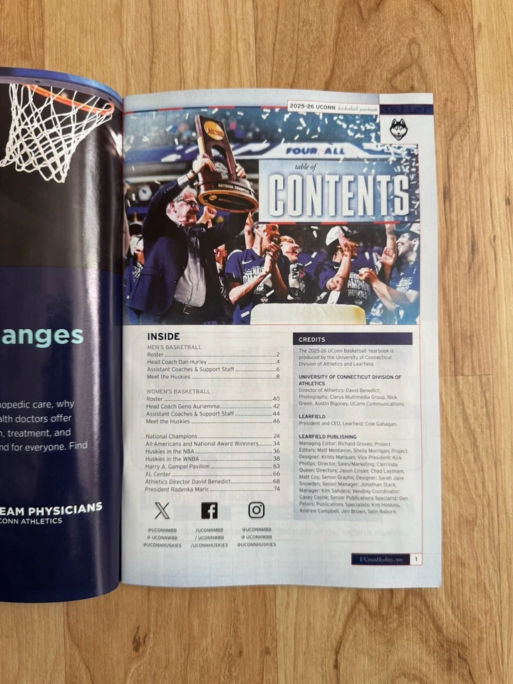 2025-26 UNIVERSITY OF CONNECTICUT UCONN HUSKIES MENS/WOMENS BASKETBALL YEARBOOK - Image 2 of 4
