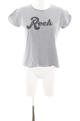 PULL & BEAR T-shirt Dames Haut T EU 36 blanc-noir style décontracté - Photo 1/4