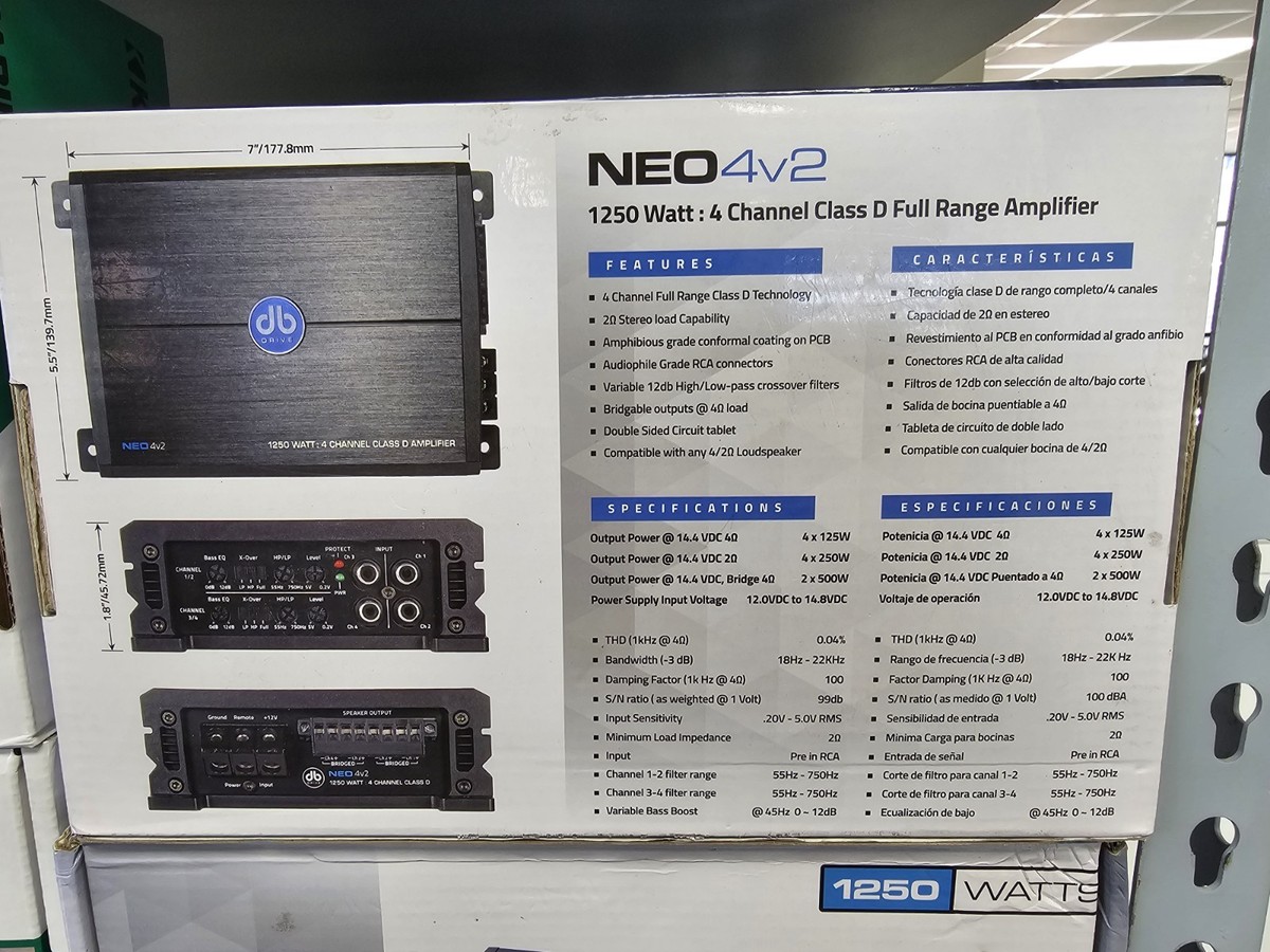 DB Drive NEO4V2 1250W 4 Channel Amplifier for sale online | eBay