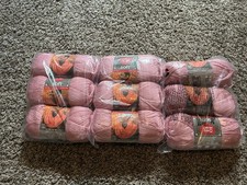Red Heart Soft Yarn In Rose Blush Lot of 9 Skeins Brand New Unopened