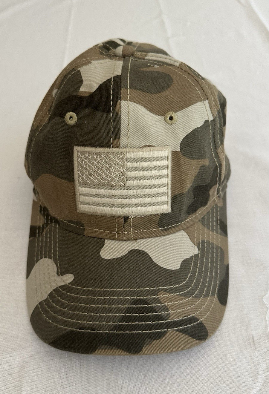 Academy Sports + Outdoors Camouflage Ball Cap Hat w/ Flag Patch, OneSize, 100%Co