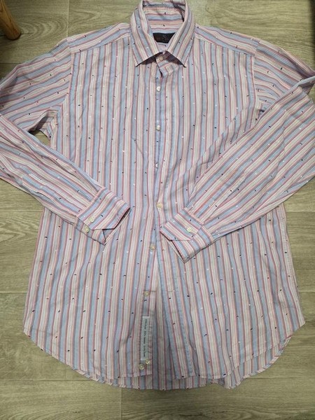 Men Etro Shirt Pink Cotton M