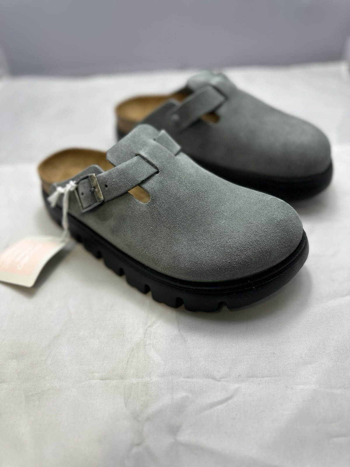 NIB Birkenstock Boston Pap Chunky Basalt Gray / Black 1029142 Women's image 8