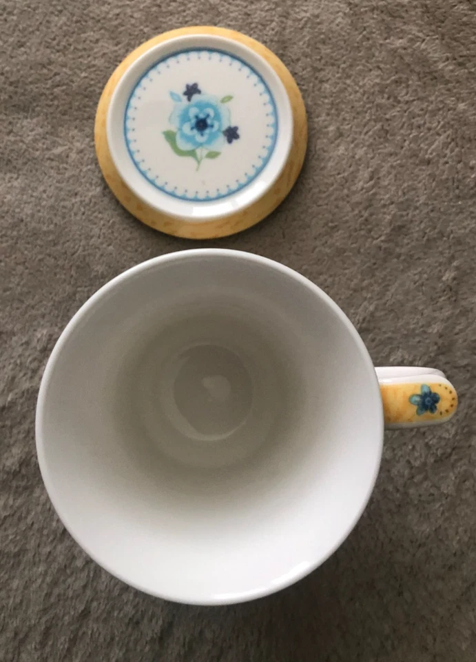 Caneca xícara de chá Saint James Hankook Judy 1417 porcelana super forte com tampa Sauser - Imagem 3 de 4