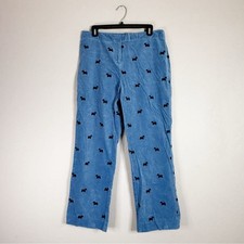 LILLY PULITZER vintage blue corduroy embroidered Scottie dog straight leg pants
