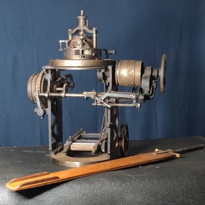 Circular Sock Knitting Machine Antique Industrial Textile Tool