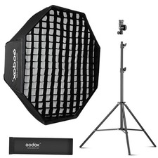 31.5" / 80cm Octagon Reflective Umbrella Grid Softbox 2m Light Stand Type-E H...
